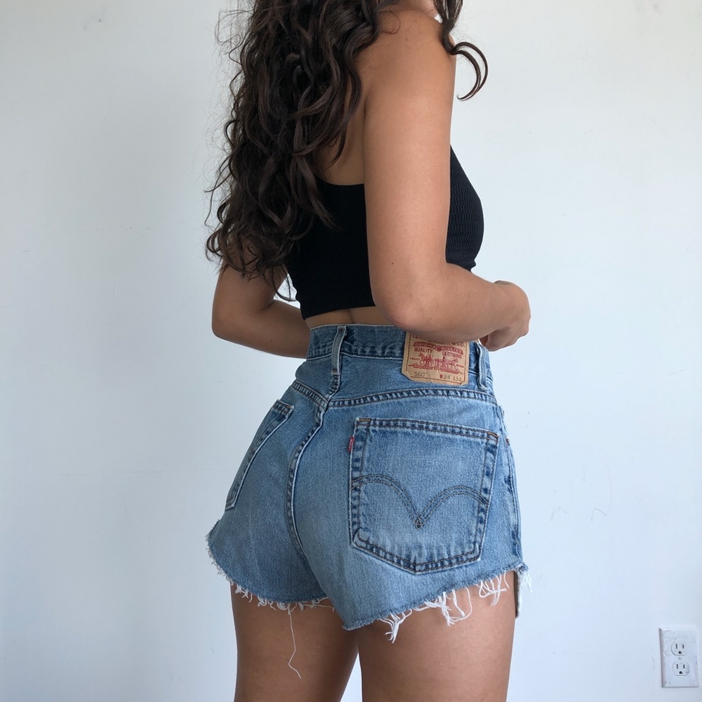 Vintage Levi's 560 high waist denim cutoff shorts
